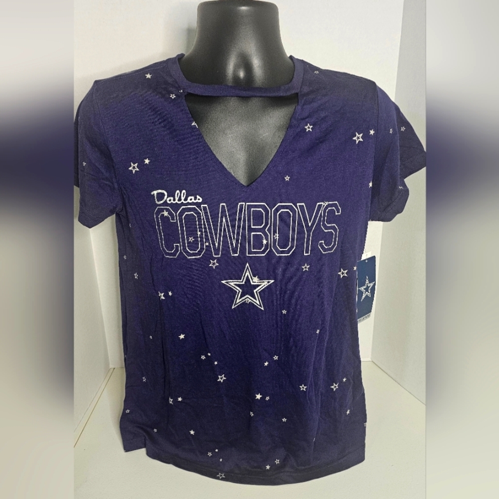 Dallas Cowboys Apparel Dallas Cowboys V-Neck Fashion Tee Womens Med